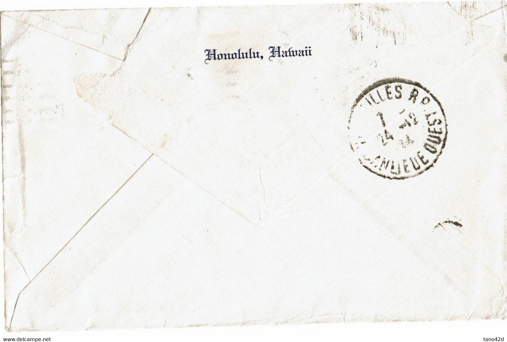 LCTN 67ETR- ETATS UNIS LETTRE HONOLULU / VERSAILLES 1924 - Hawaï