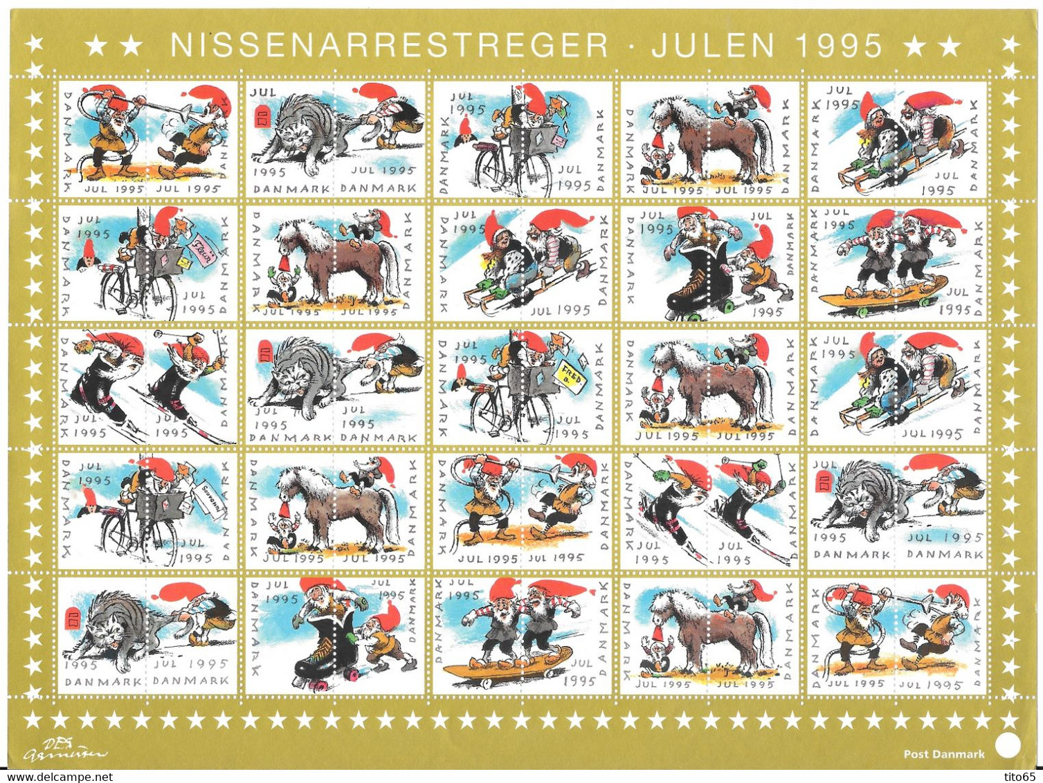 Denmark; Christmas Seals. Full Sheet 1995   MNH** - Feuilles Complètes Et Multiples