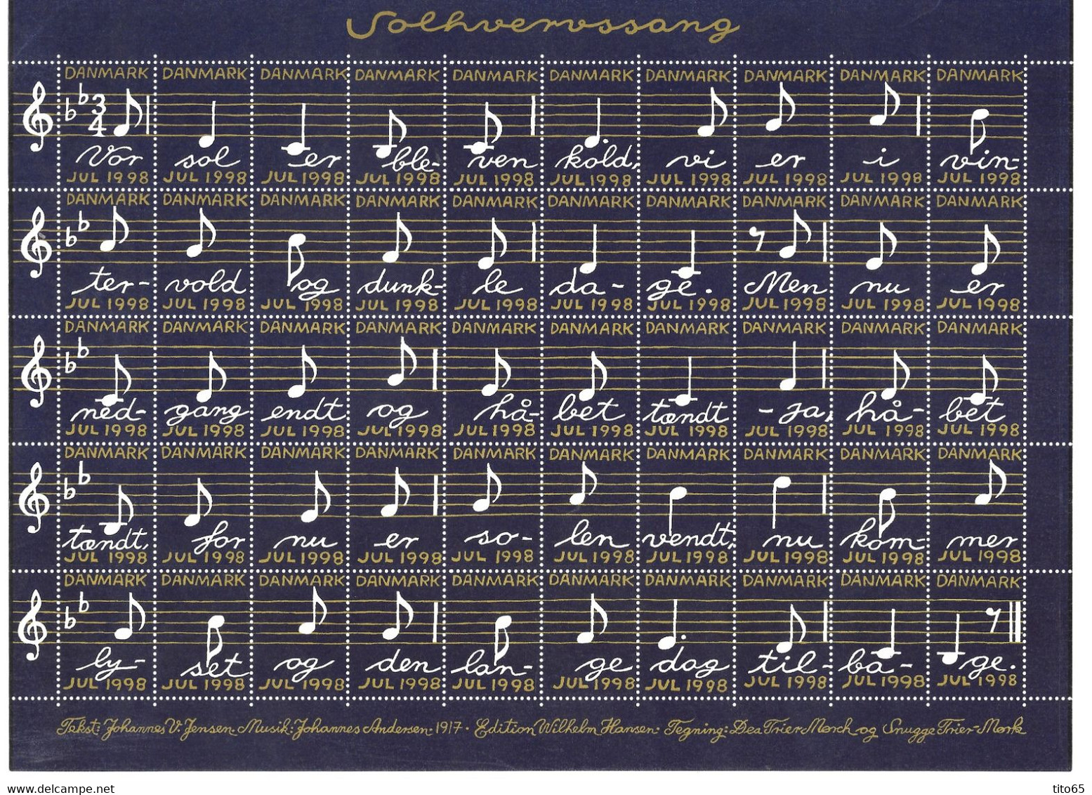 Denmark; Christmas Seals. Full Sheet 1998   MNH** - Feuilles Complètes Et Multiples