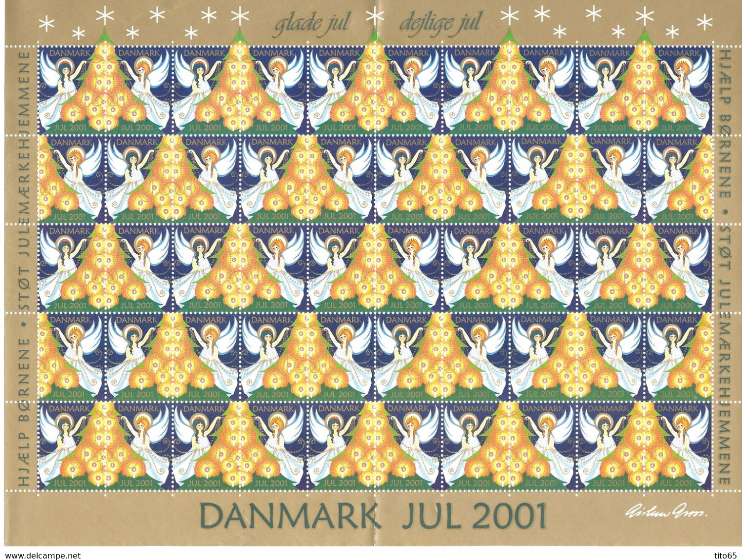 Denmark; Christmas Seals. Full Sheet 2001   MNH** - Full Sheets & Multiples