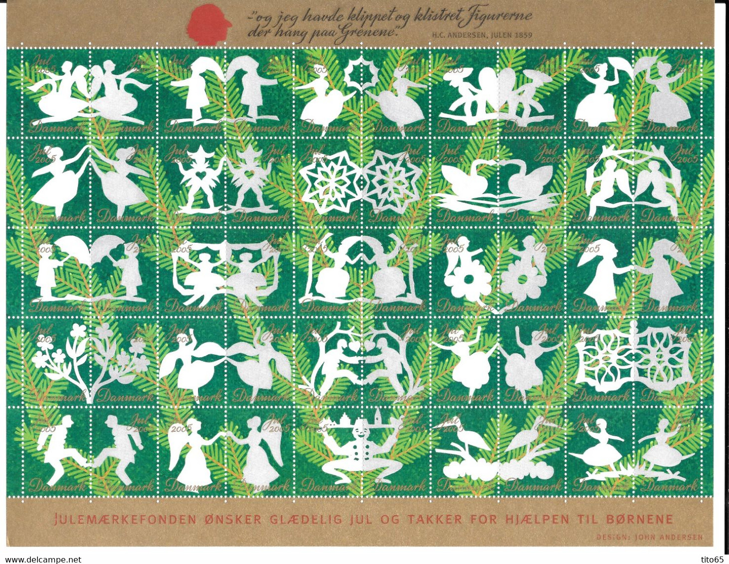 Denmark; Christmas Seals. Full Sheet 2005   MNH** - Feuilles Complètes Et Multiples