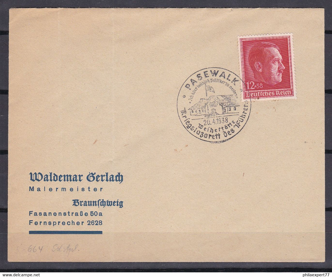 Deutsches Reich - 1938 - Brief - PASEWALK - Sonderstempel - Otros & Sin Clasificación