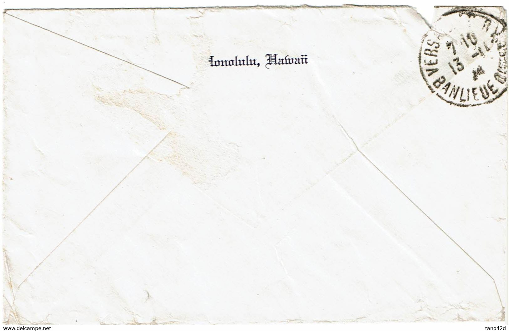 LCTN 67ETR- ETATS UNIS LETTRE HONOLULU / VERSAILLES 1924 - Hawaii