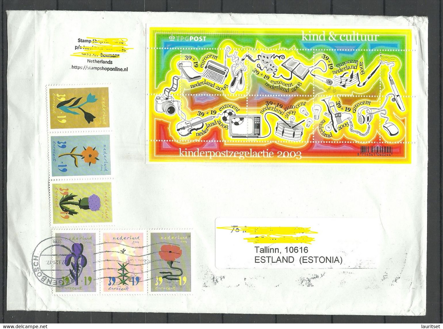 NEDERLAND NETHERLANDS 2021 Letter To Estonia With Nice Stamps & S/S (not Cancelled) - Covers & Documents