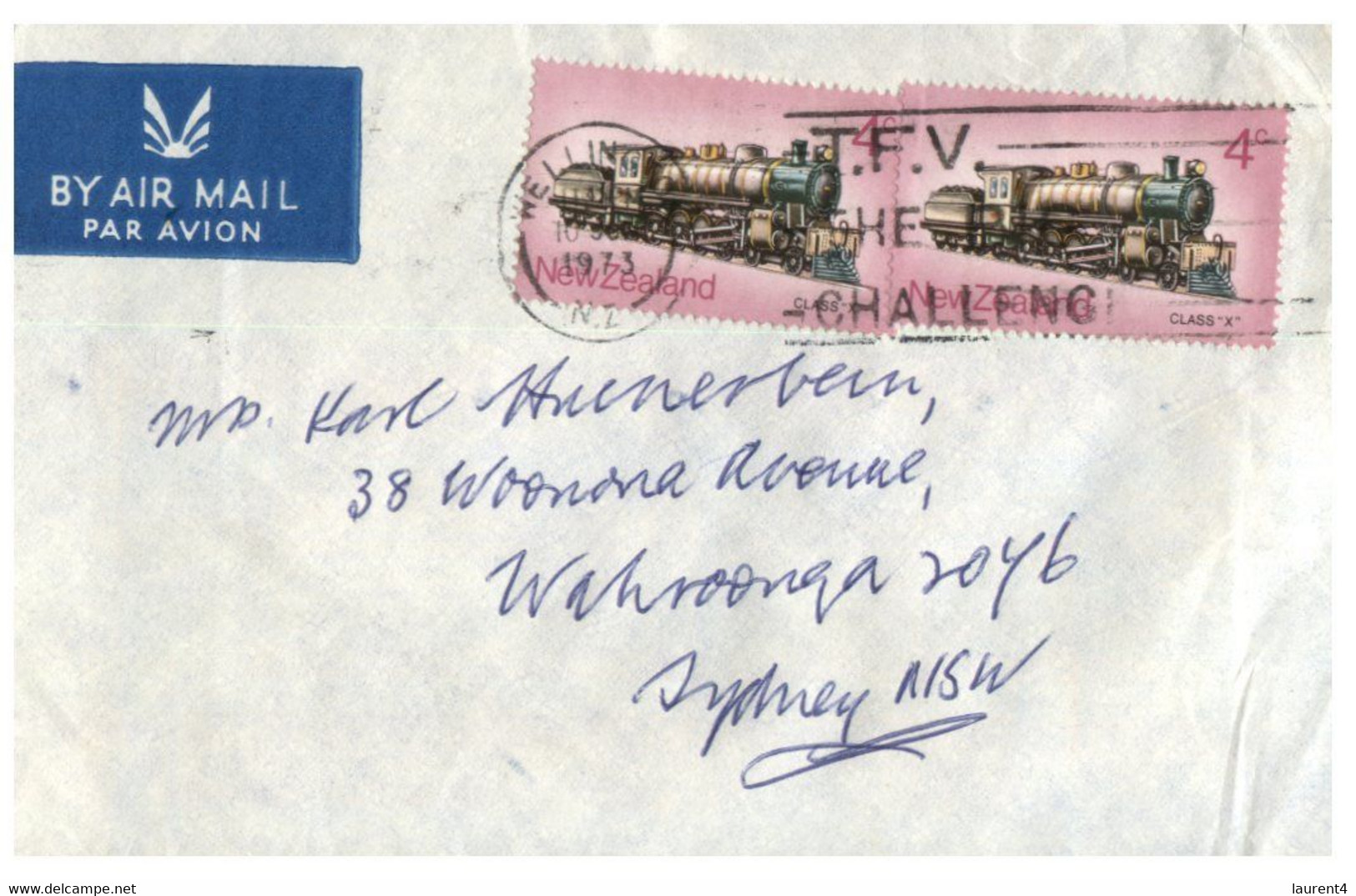 (HH 29) New Zealand Cover Posted To Australia - 1973 - Trains / Railway - Cartas & Documentos