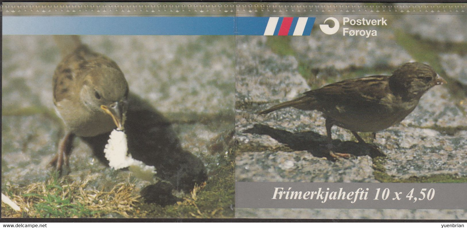 Faroe Islands, 1999, Bird, Birds, Sparrows, Wren, Booklet, MNH** - Moineaux