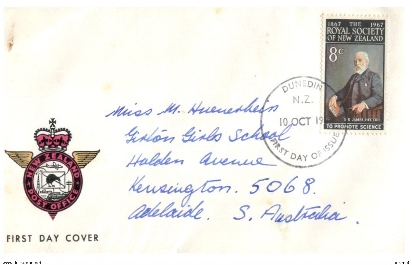 (HH 29) New Zealand FDC Cover Posted To Australia - 1967 - Royal Society - Covers & Documents