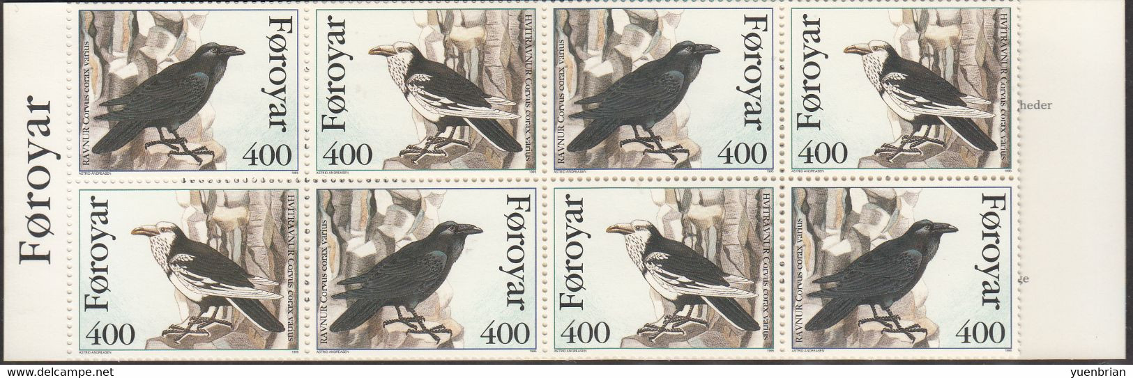 Faroe Islands, 1995, Bird, Birds, Raven, Booklet, MNH** - Moineaux