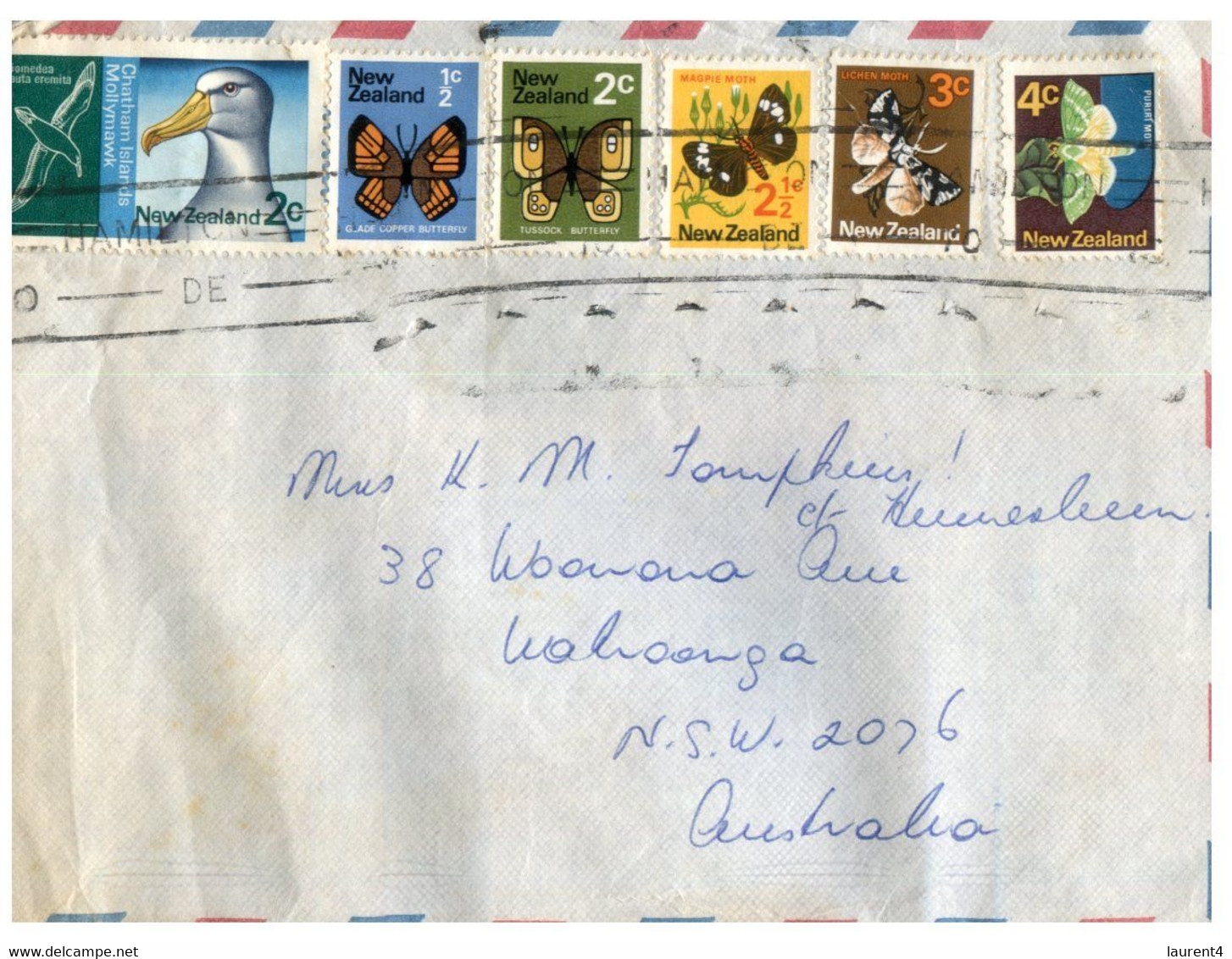 (HH 29) New Zealand FDC Cover Posted To Australia - With Many Butterfly Stamps... (early 1970s ?) - Briefe U. Dokumente
