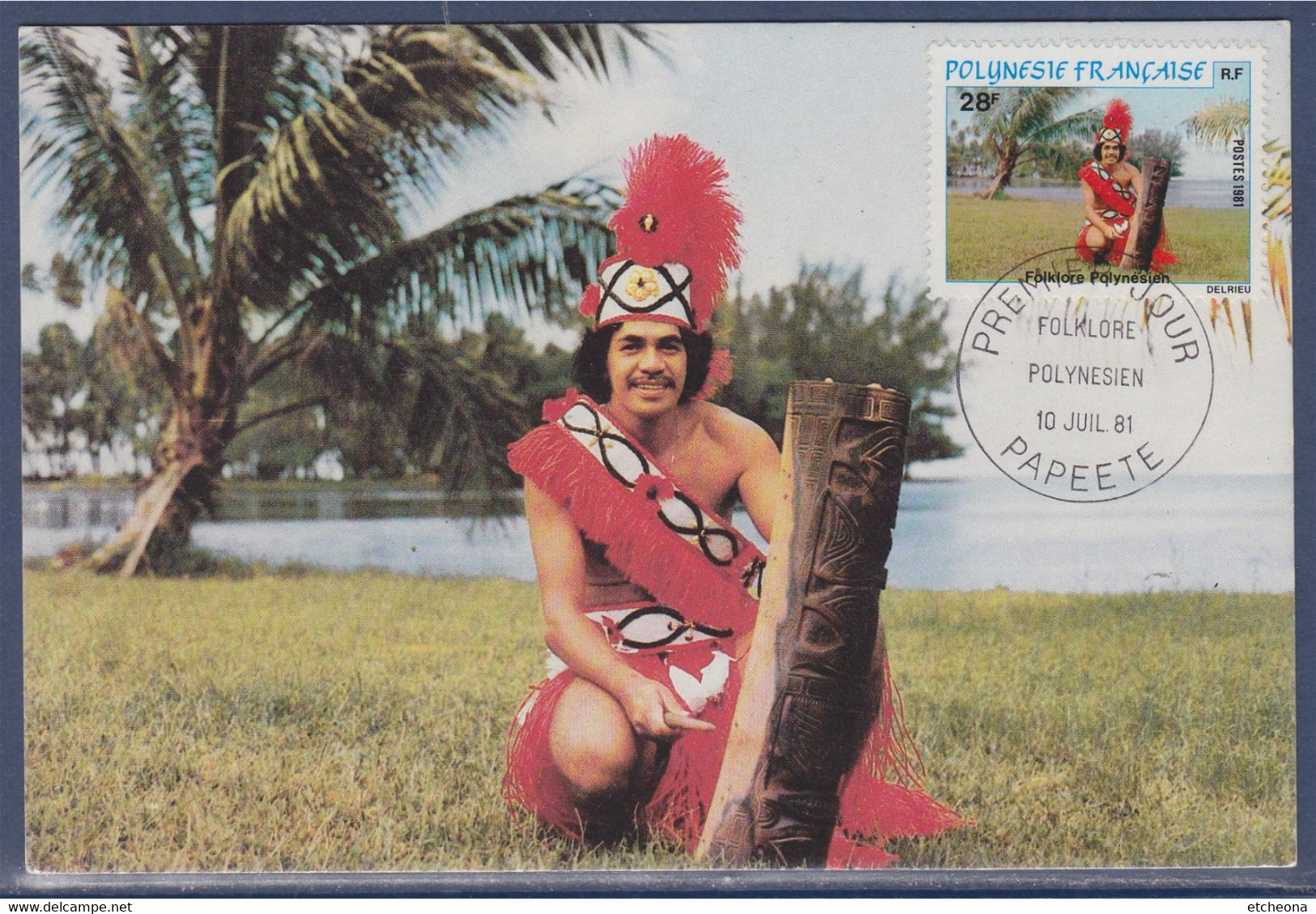 Folklore Polynésien Papeete 10.7.81 Polynésie Française Danseur N°166 - Cartes-maximum