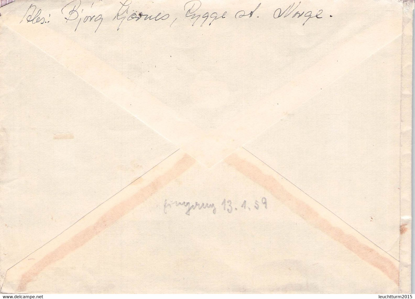 NORWAY - LETTER 1959 RYGGE STASJON > LINDETHAL/GDR  //G180 - Briefe U. Dokumente