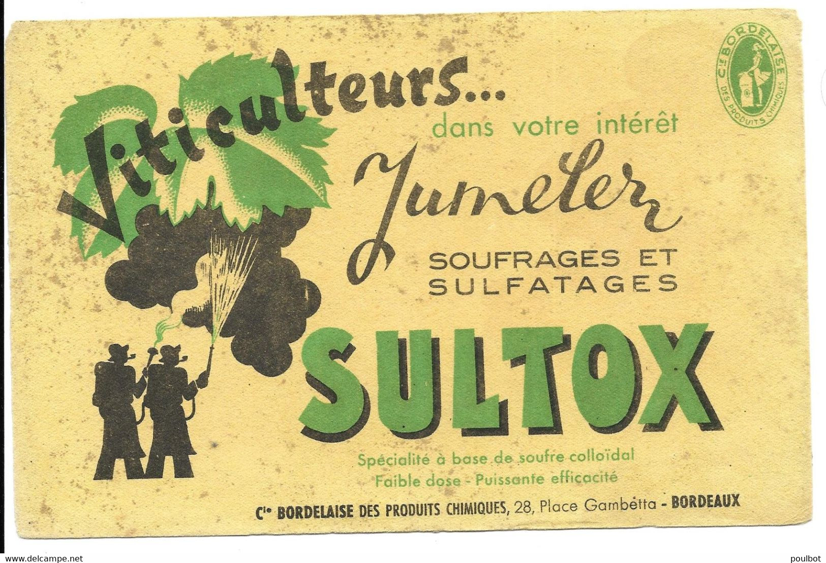 Buvard Sultox Cie Des Produits Chimiques Bordeaux 28 Place Gambetta - Landbouw