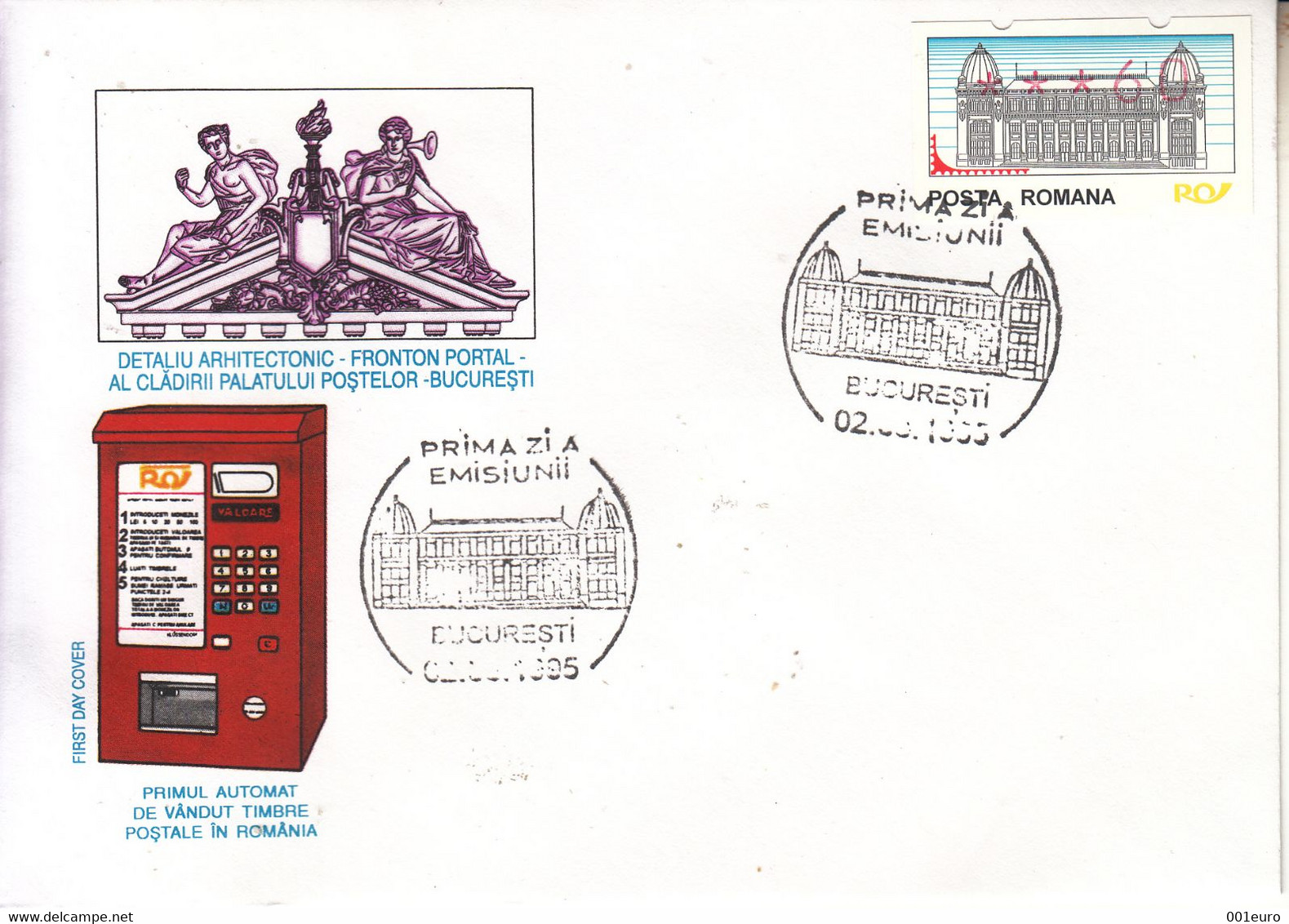 Romania 1995: ATM Label On FDC - Registered Shipping! Envoi Enregistre! - Brieven En Documenten