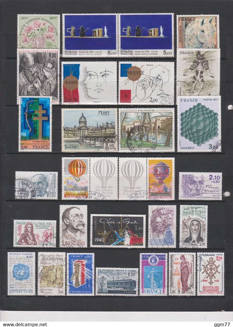 FRANCE 98 LOTS DE TIMBRES OBLITERES DE 1977 à 1985        Cote : 53 € - Autres & Non Classés