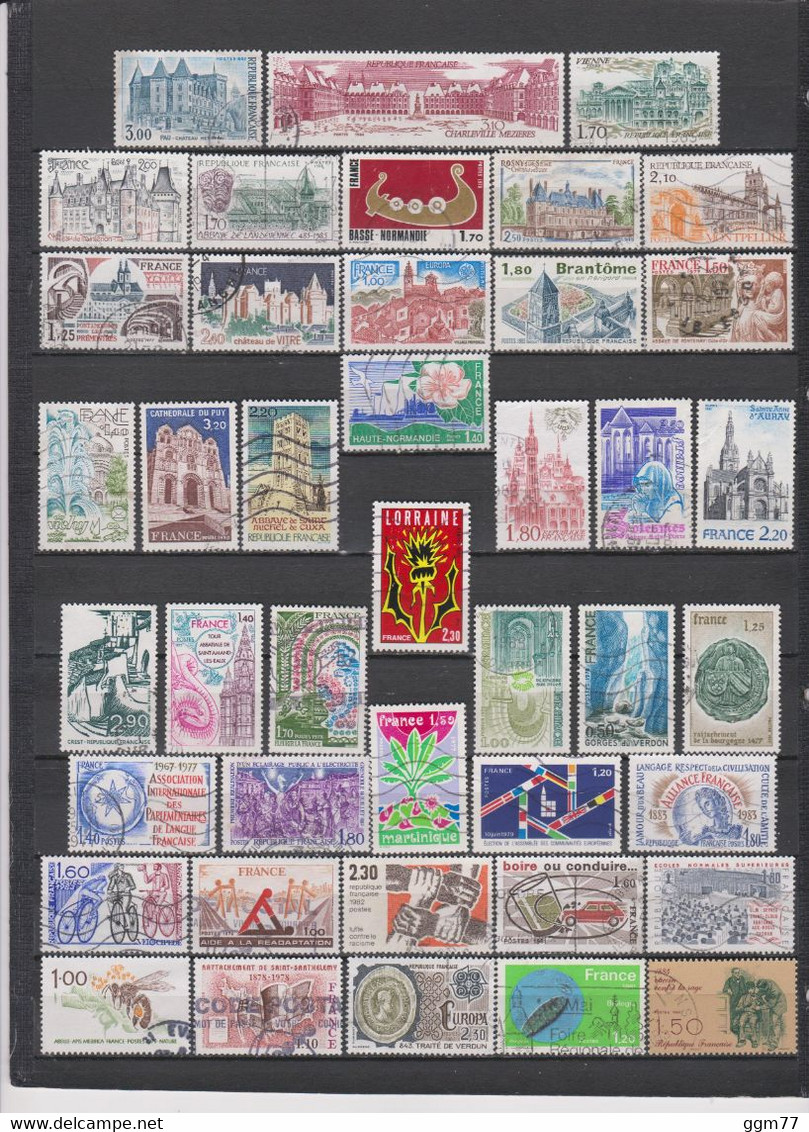 FRANCE 98 LOTS DE TIMBRES OBLITERES DE 1977 à 1985        Cote : 53 € - Altri & Non Classificati