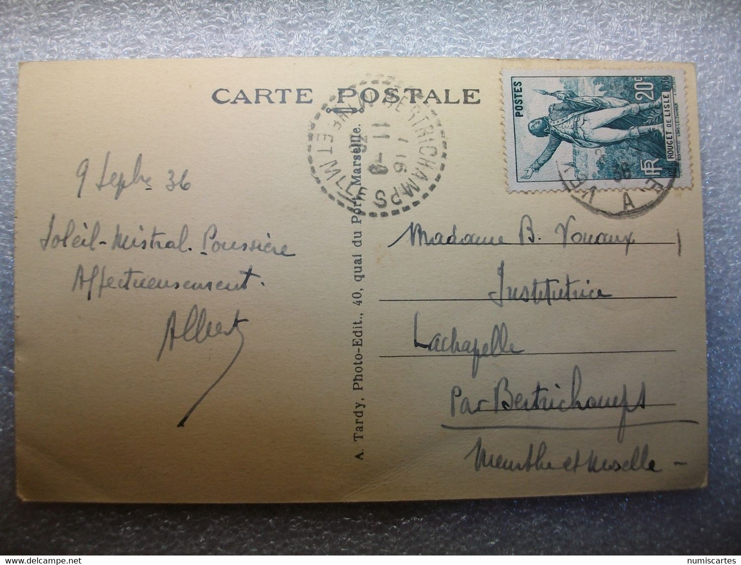 Carte Postale Rians (83) Vue Générale (Petit Format Noir Et Blanc Oblitérée 1936 Timbre 20 Centimes ) - Rians