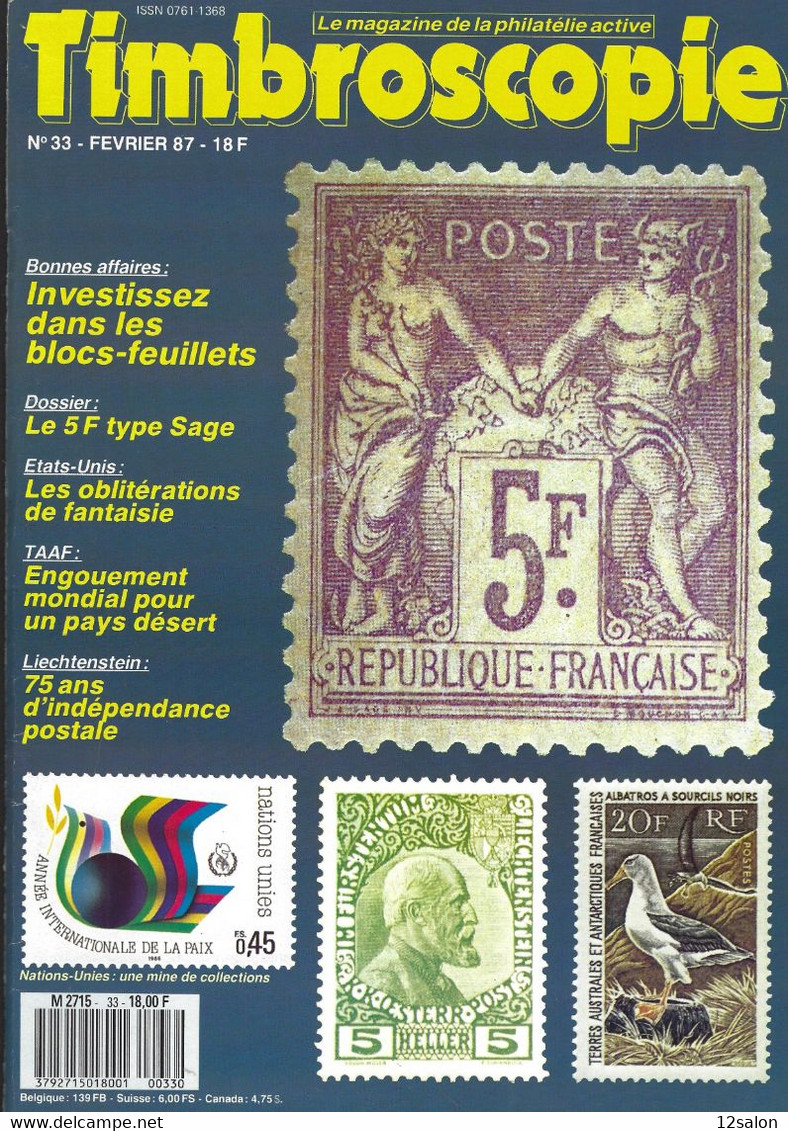 TIMBROSCOPIE  N° 33 + SOMMAIRE - Französisch (ab 1941)