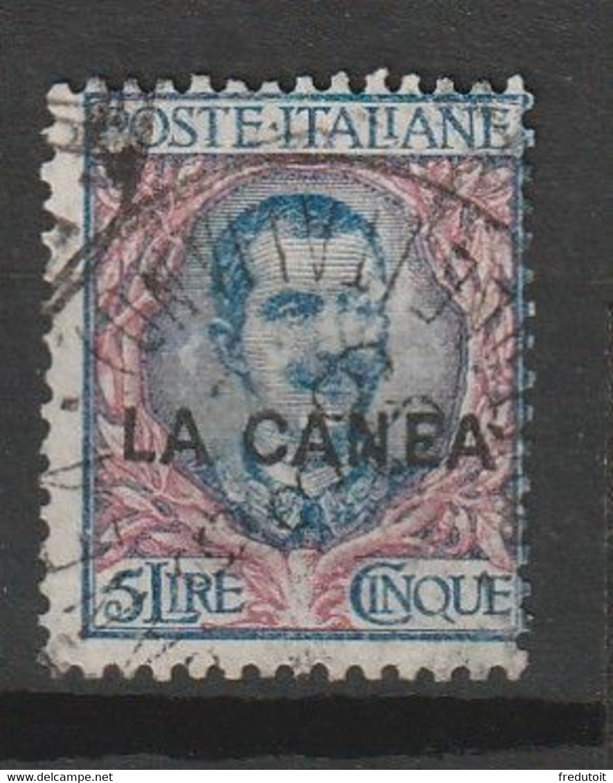 LA CANEA (CRETE) - N°13 Obl (1906) 5 Lire - La Canea