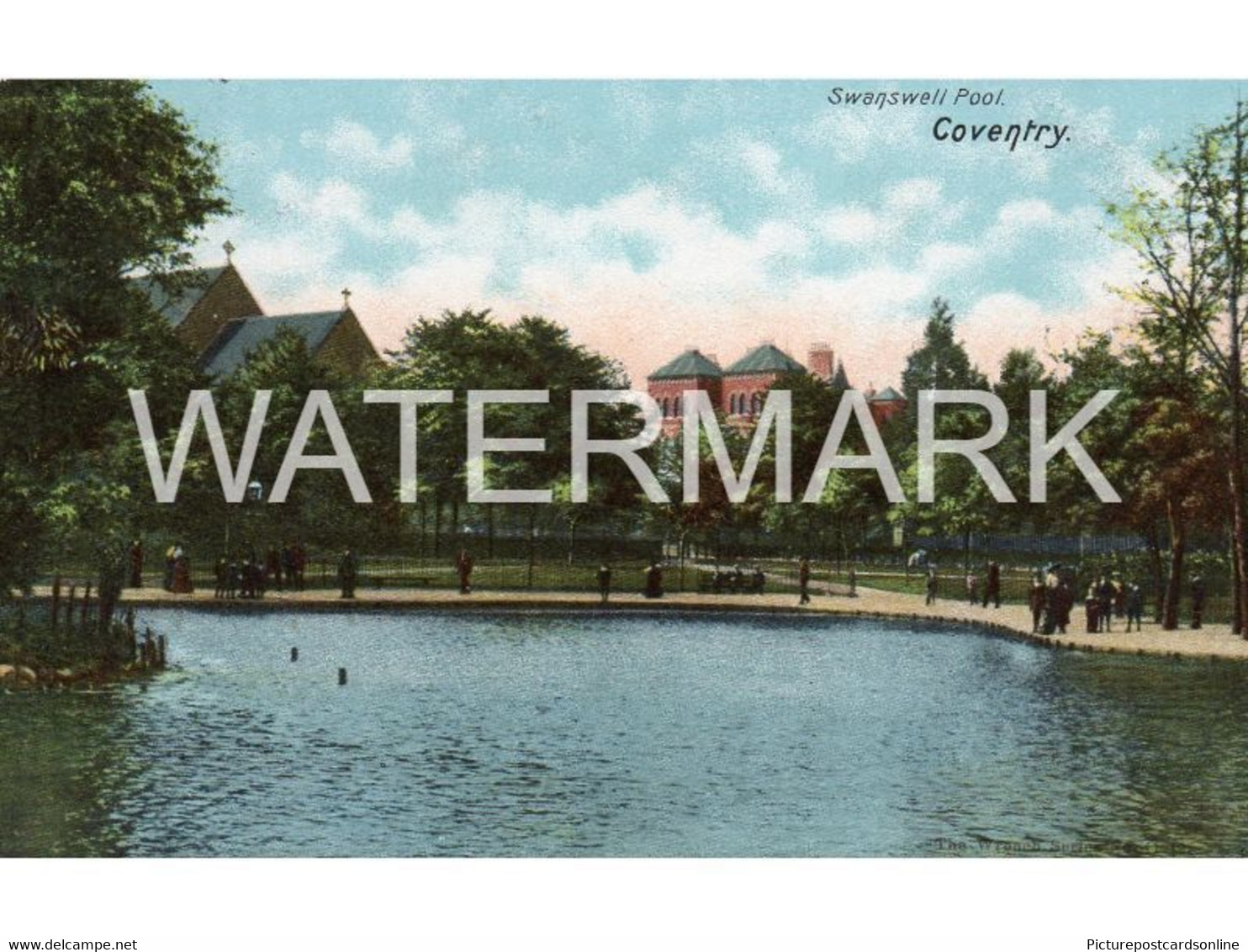 COVENTRY SWANSWELL POOL OLD COLOUR POSTCARD WARWICKSHIRE - Coventry