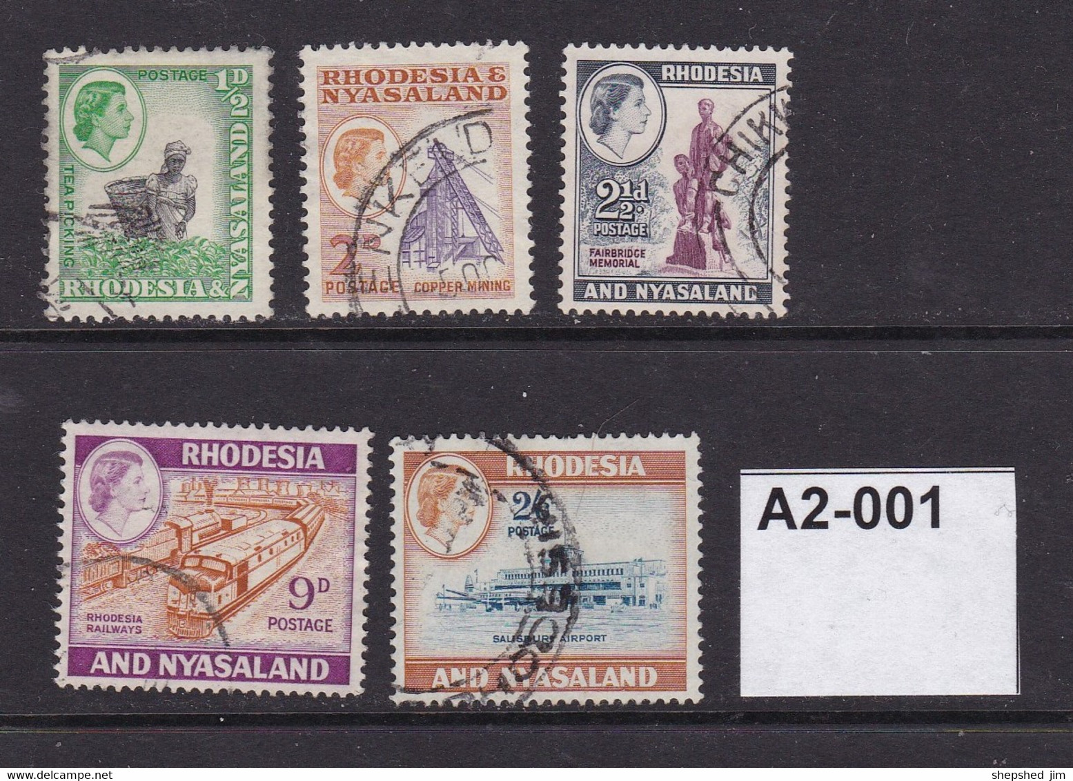 Rhodesia And Nyasaland 1959 5 Values To 2s6d - Rhodesië & Nyasaland (1954-1963)