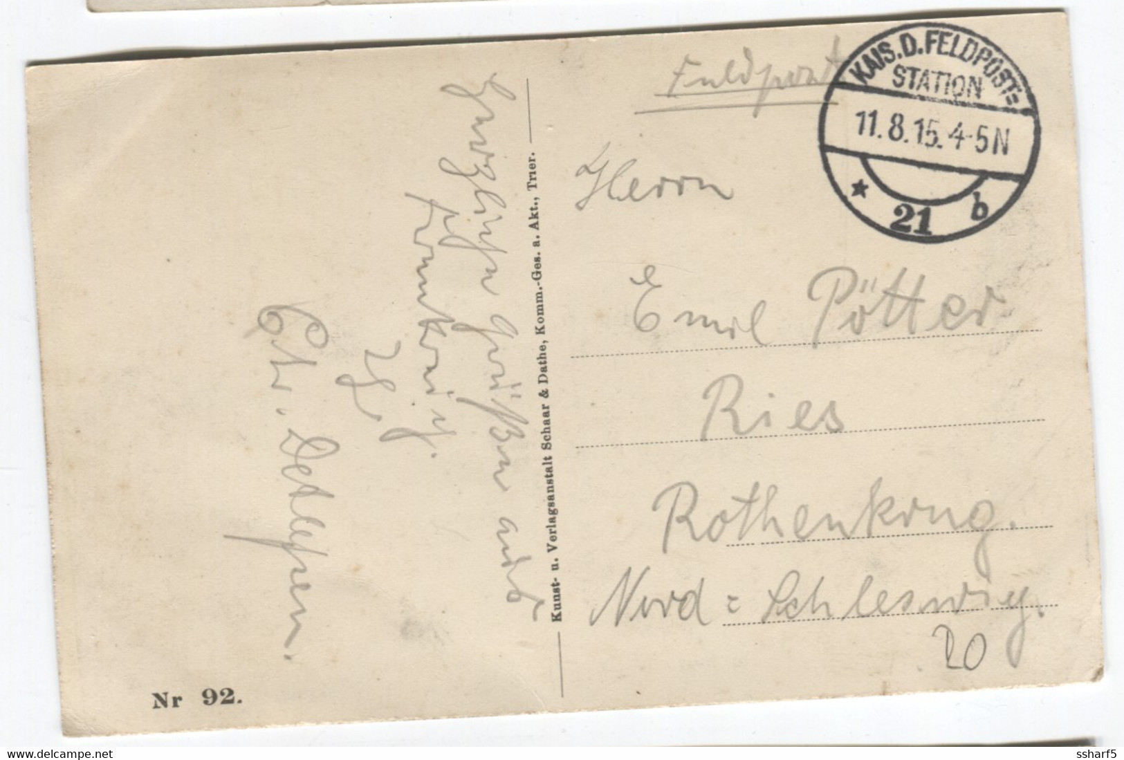 WWI Soldiers With Pigs WILLKOMMENE BEUTE Sent Kais. D. Feldpoststation 21 B 1915 - Ostpreussen