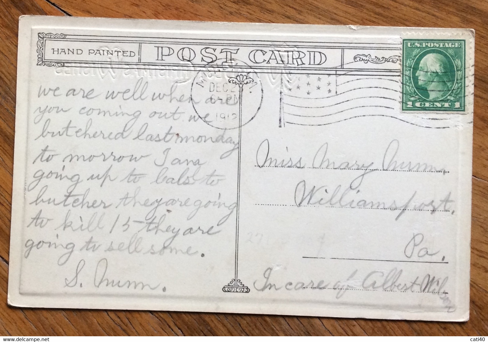 USA -MUNCY DEC 23  1912  - VINTAGE POST CARD GREETING , CHRISTMAS , EASTER, PRINT RELIEF, FLOWERS, ECC.ECC. - Cape Cod