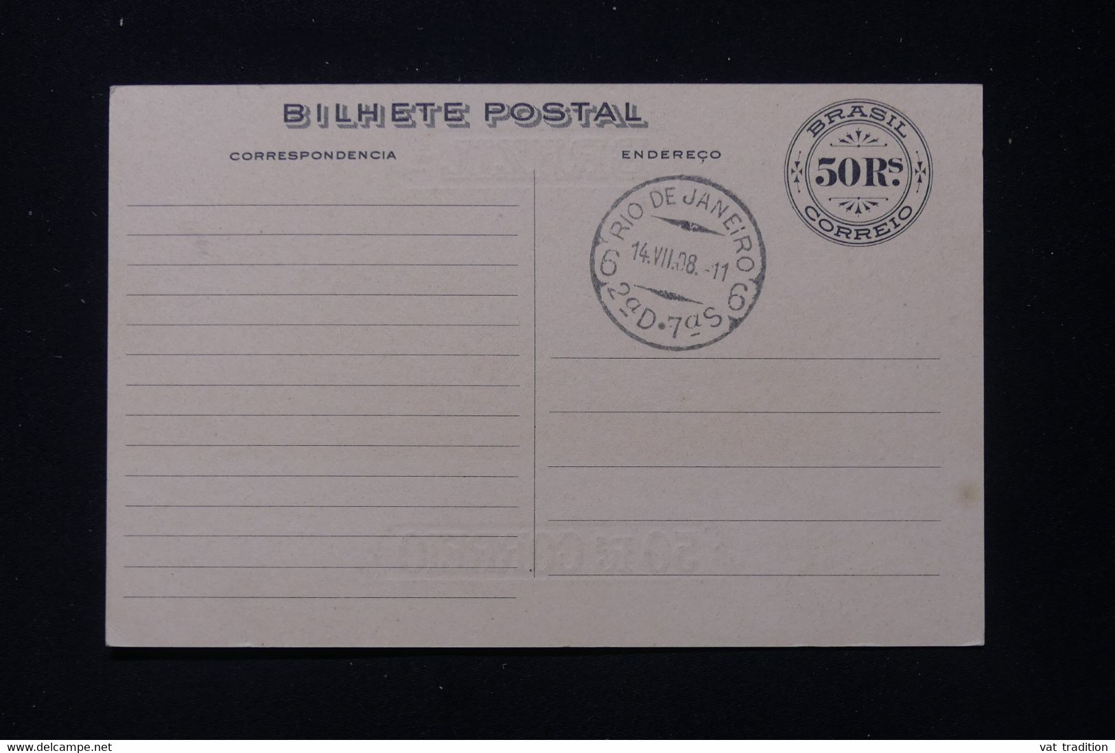 BRÉSIL - Entier Postal Illustré Portugal/ Brésil En 1908, Non Circulé - L 87791 - Entiers Postaux