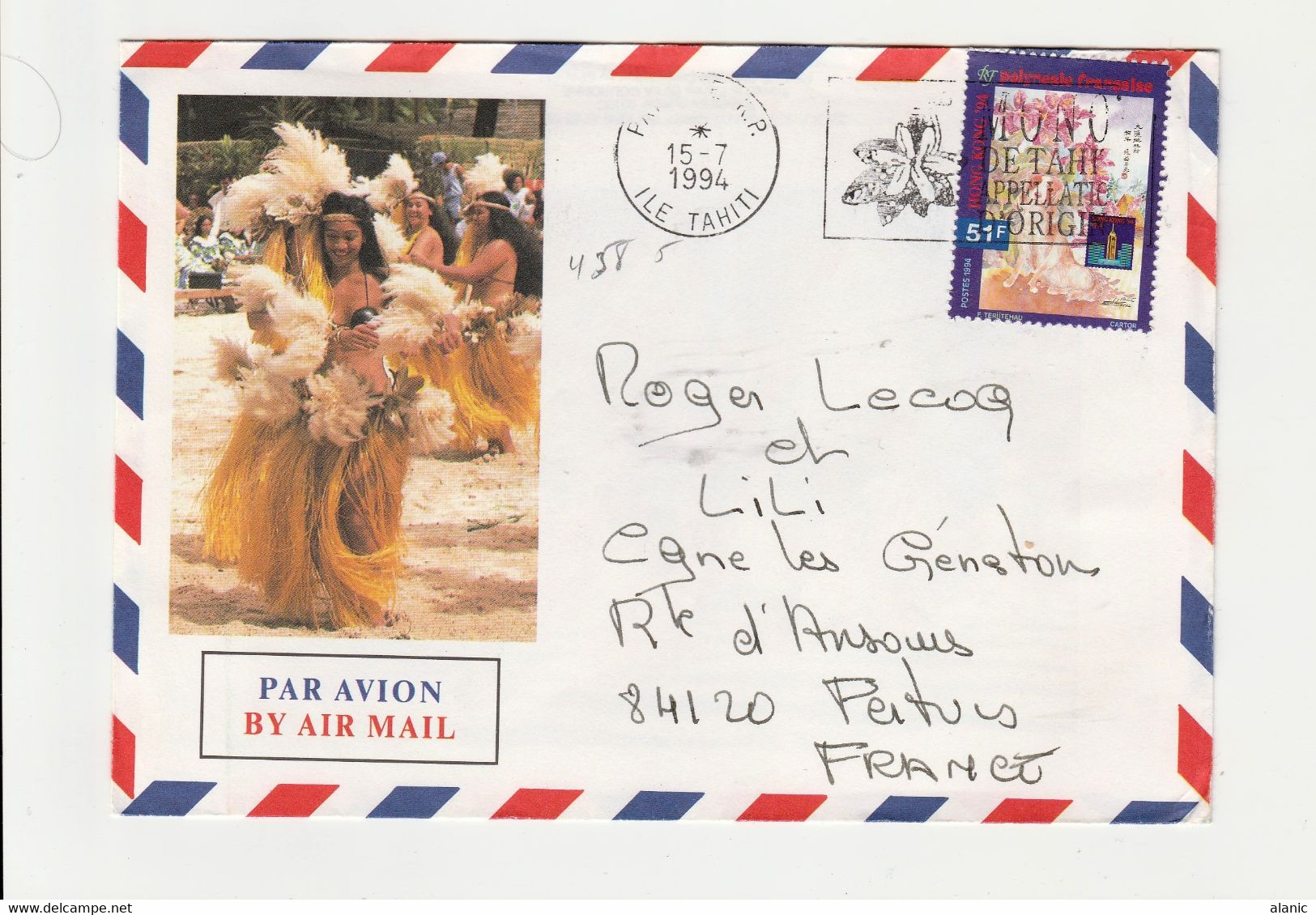 Polynésie Française - Sur Lettre//N°N° 699  23/8/1994 POUR PERTUIS - Sonstige & Ohne Zuordnung