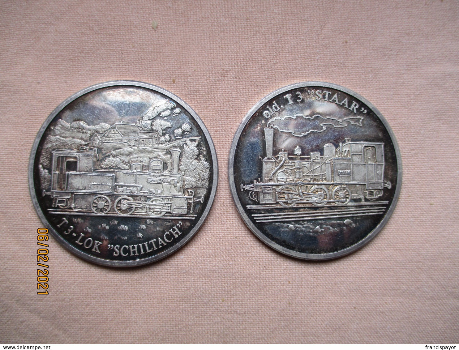 Germany: 2 Medals Eisenbahn Adler --- T3-Lok Schiltach + T3 Staar (no Date) - Professionals/Firms