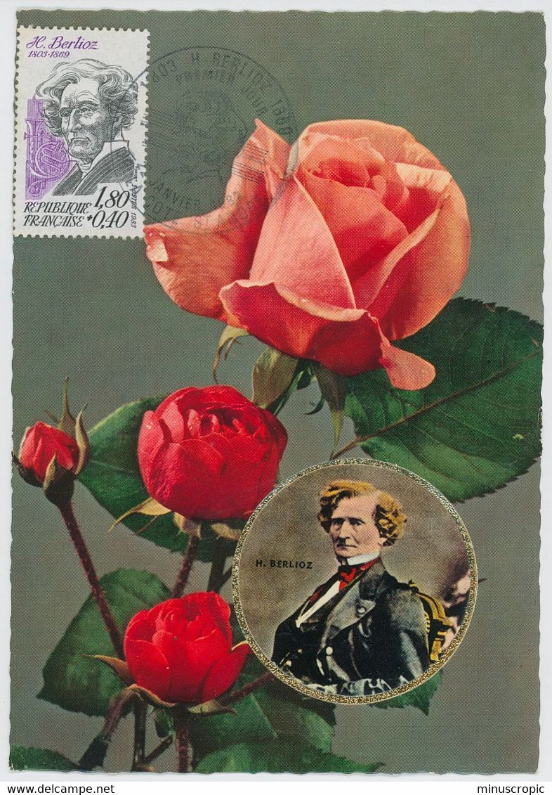 CM France - Berlioz - La Cote Saint André - 1983 - Carte Parfumée - Vallazur - Grasse - Rose De Fragonard - 1980-1989