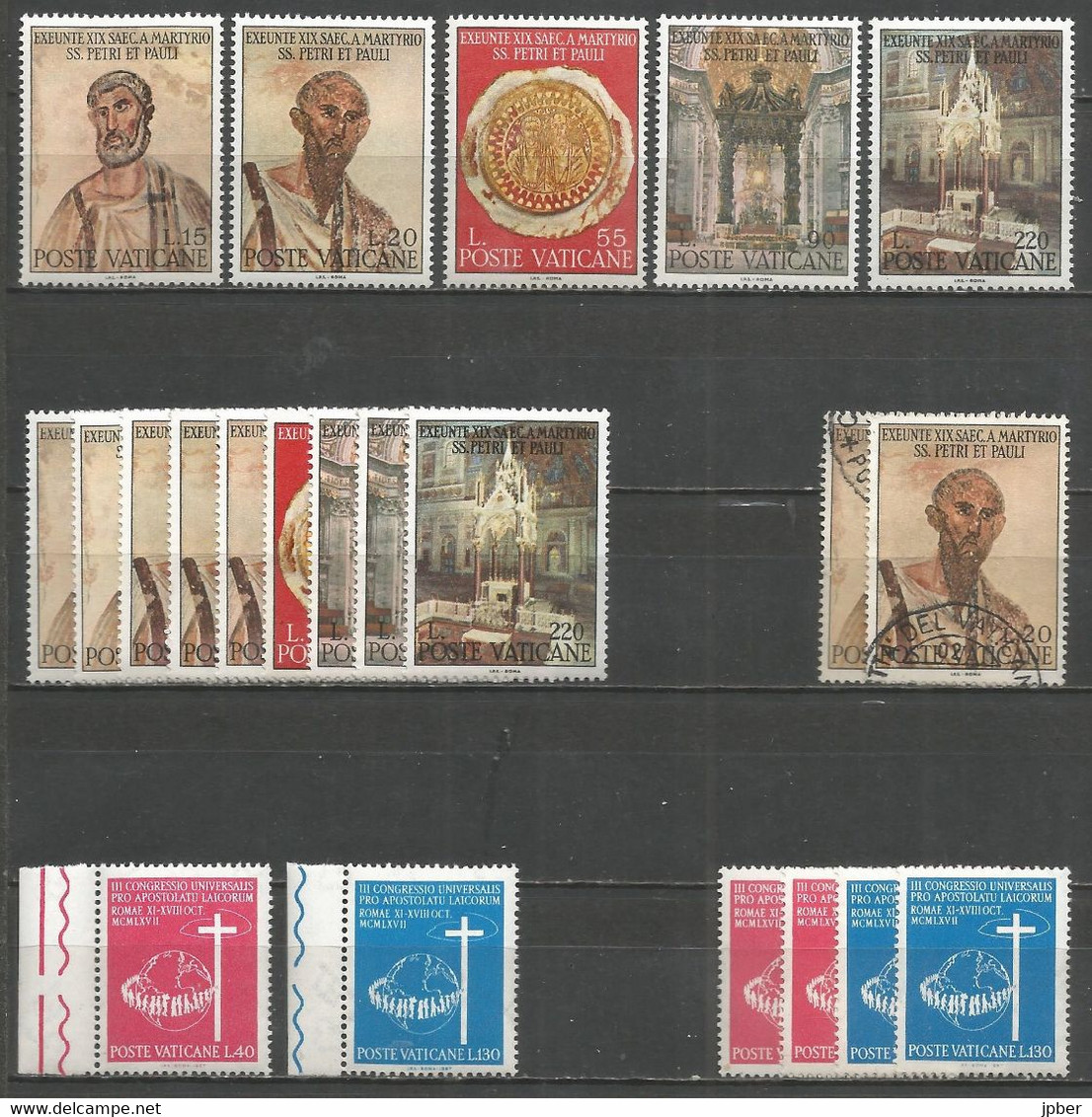 Vatican - Année 1967 - N°466 à 478 + Doubles **/*/obl - Martyrs St Pierre, St Paul, Concile, Fatima, Noël - Volledige Jaargang