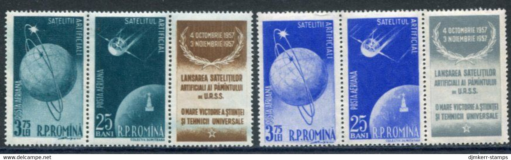 ROMANIA 1957 Launch Of First Earth Satellites Strips MNH / **.  Michel 1677-80 - Neufs