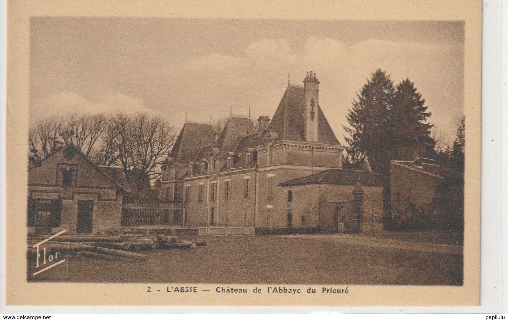 DEPT 79 : édit. Flor Marceau Carrière N° 2 : L'Absie Château De L'Abbaye Du Prieuré ( Couleur Marron ) - L'Absie
