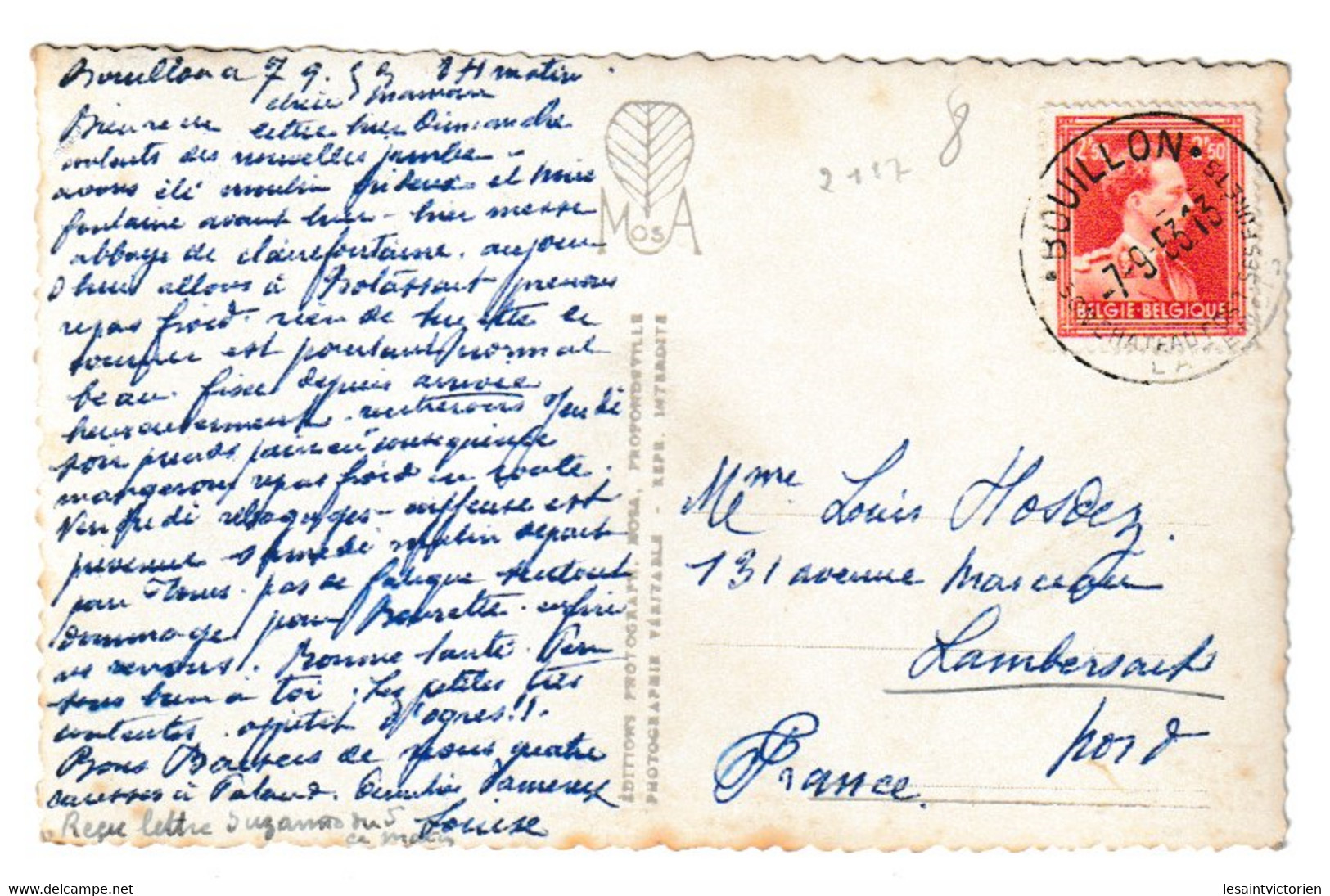 NOIREFONTAINE GARE DU TRAM 1945 HOTEL ARDENNAIS OLDTIMER - Bouillon