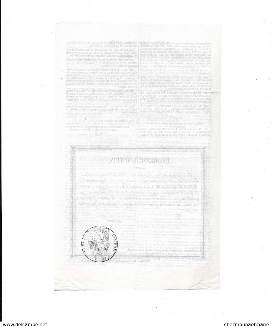 1853 - ABONNES DU CONSEILLER DU PEUPLE ET DU CIVILISATEUR - POUR ACQUISITION OEUVRES LAMARTINE - Documents Historiques