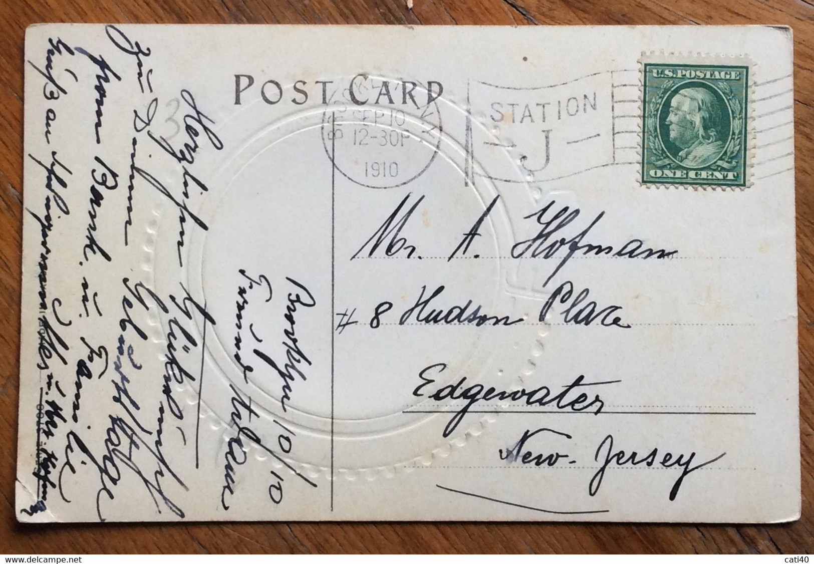 USA - BROKLING SEP 10  1910 - VINTAGE POST CARD GREETING , CHRISTMAS , EASTER, PRINT RELIEF, FLOWERS,ECC. - Cape Cod