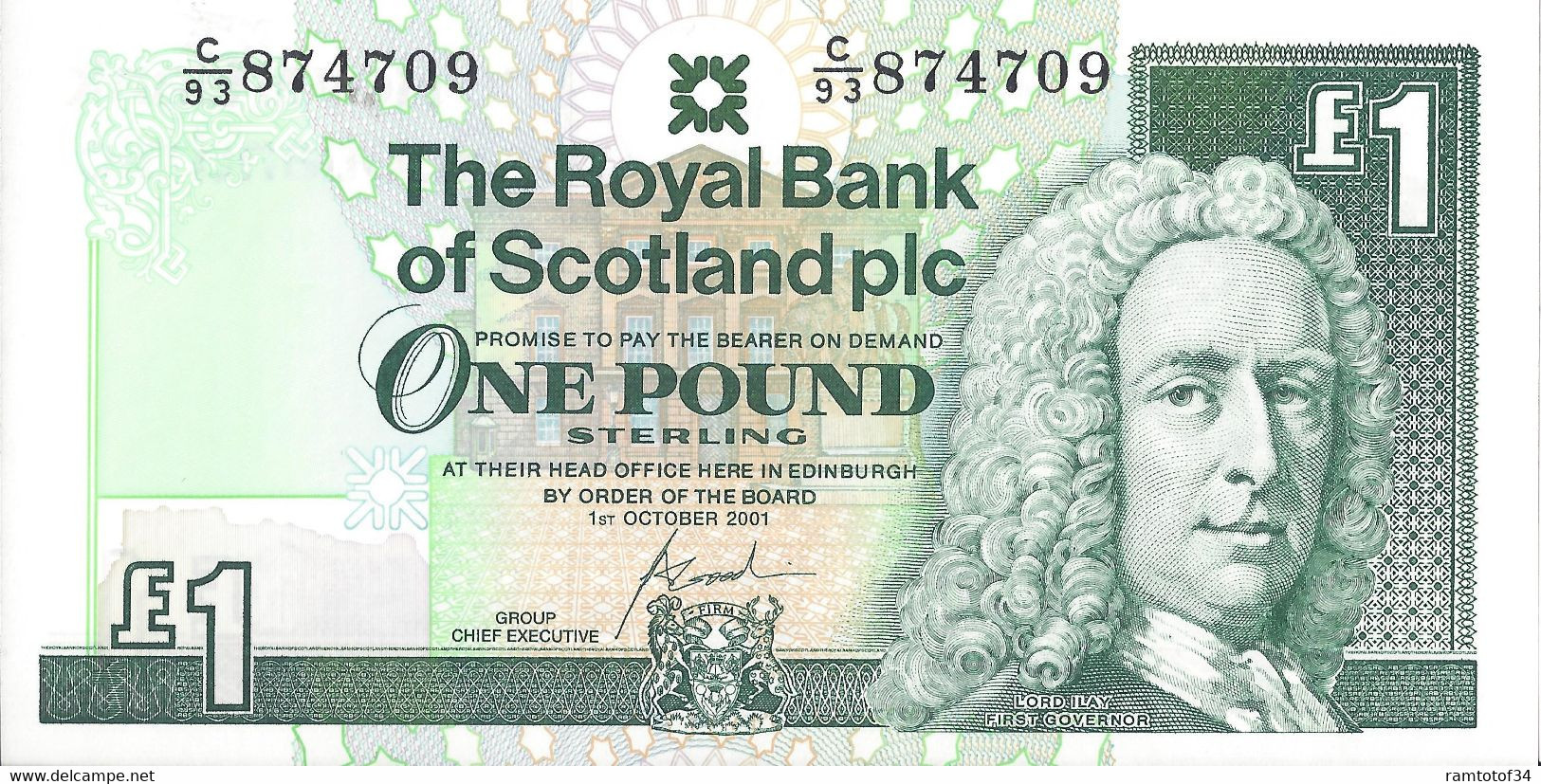 ECOSSE - 1 Pounds 2001 UNC - 1 Pound