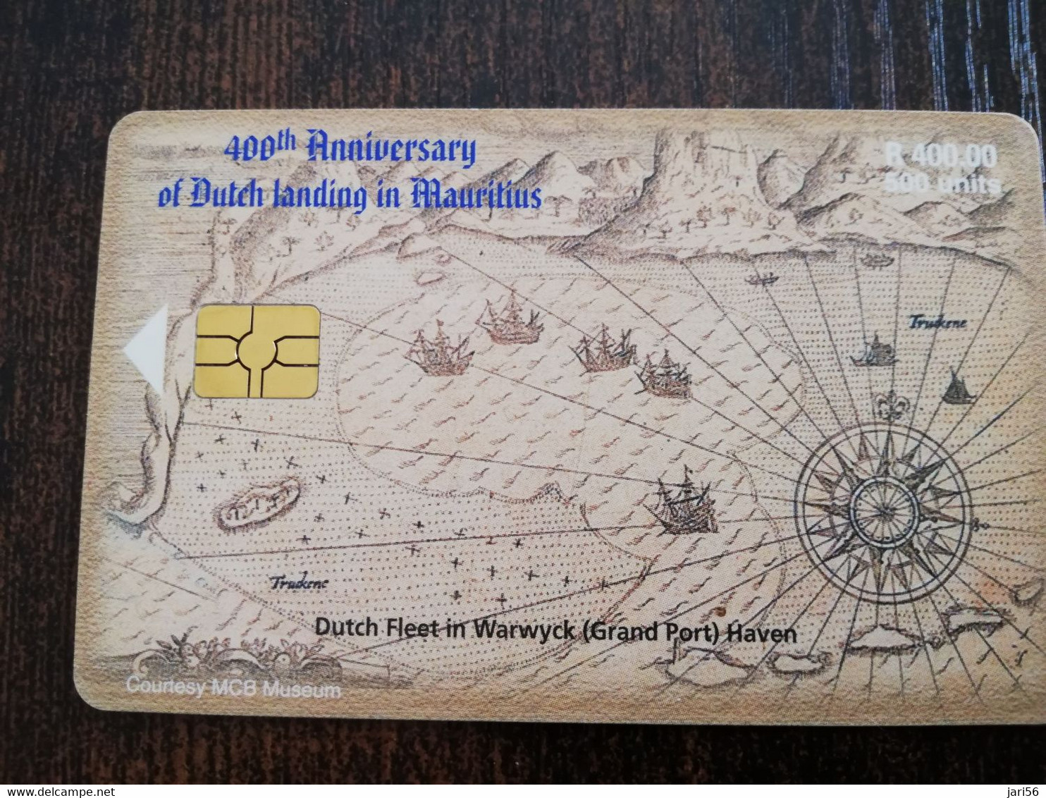 MAURITIUS CHIPCARD 500UNITS /400TH ANNIVERSARY OF DUTCH LANDING IN MAURITIUS      **4767 ** - Mauritius