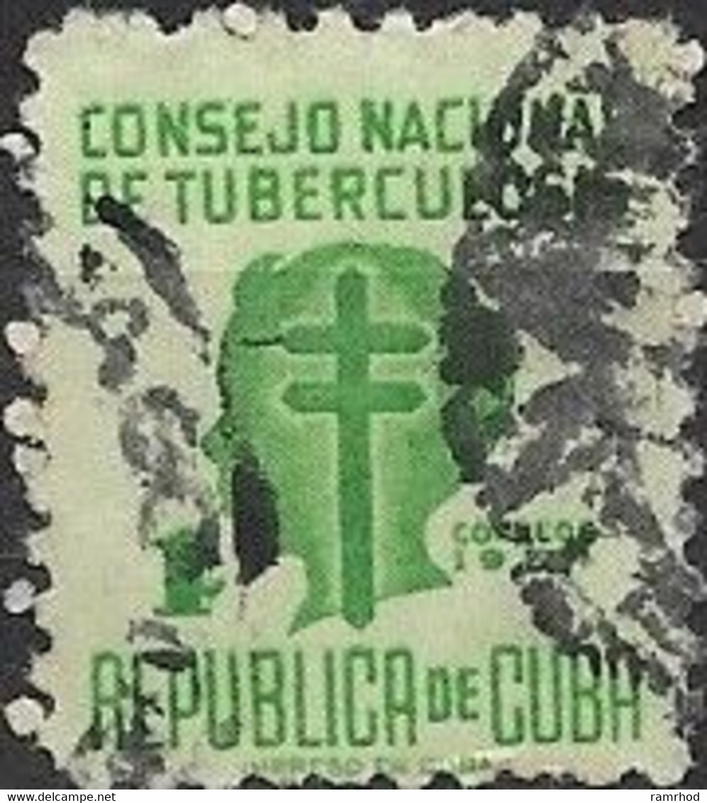 1954 Obligatory Tax - Anti TB - 1c. - Green  FU - Bienfaisance