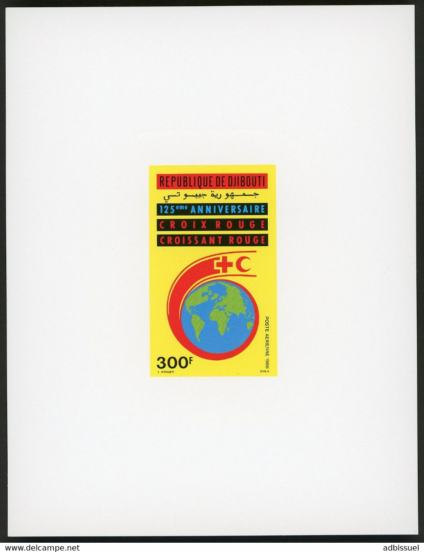 DJIBOUTI  Epreuve De Luxe De La Poste Aérienne Sur Papier Glacé N°241 Anniversaire De La Croix Rouge (1988) - Red Cross