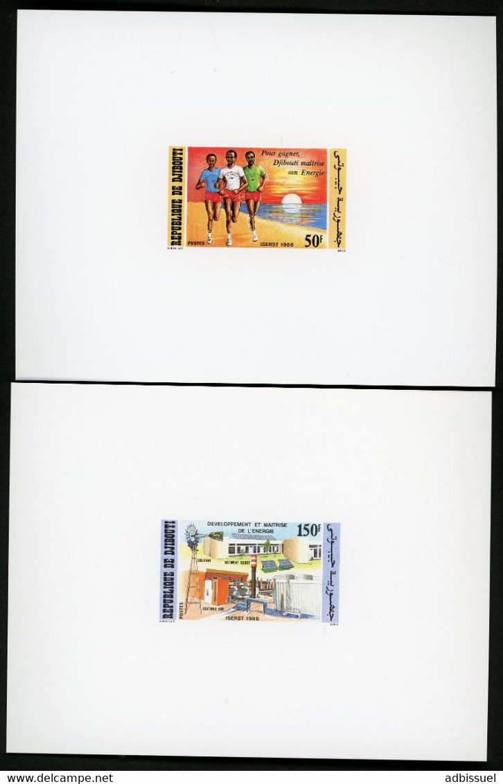 DJIBOUTI 2 Epreuves De Luxe Sur Papier Glacé N° 618 à 619 Maitrise De L'énergie (1986) - Electricidad