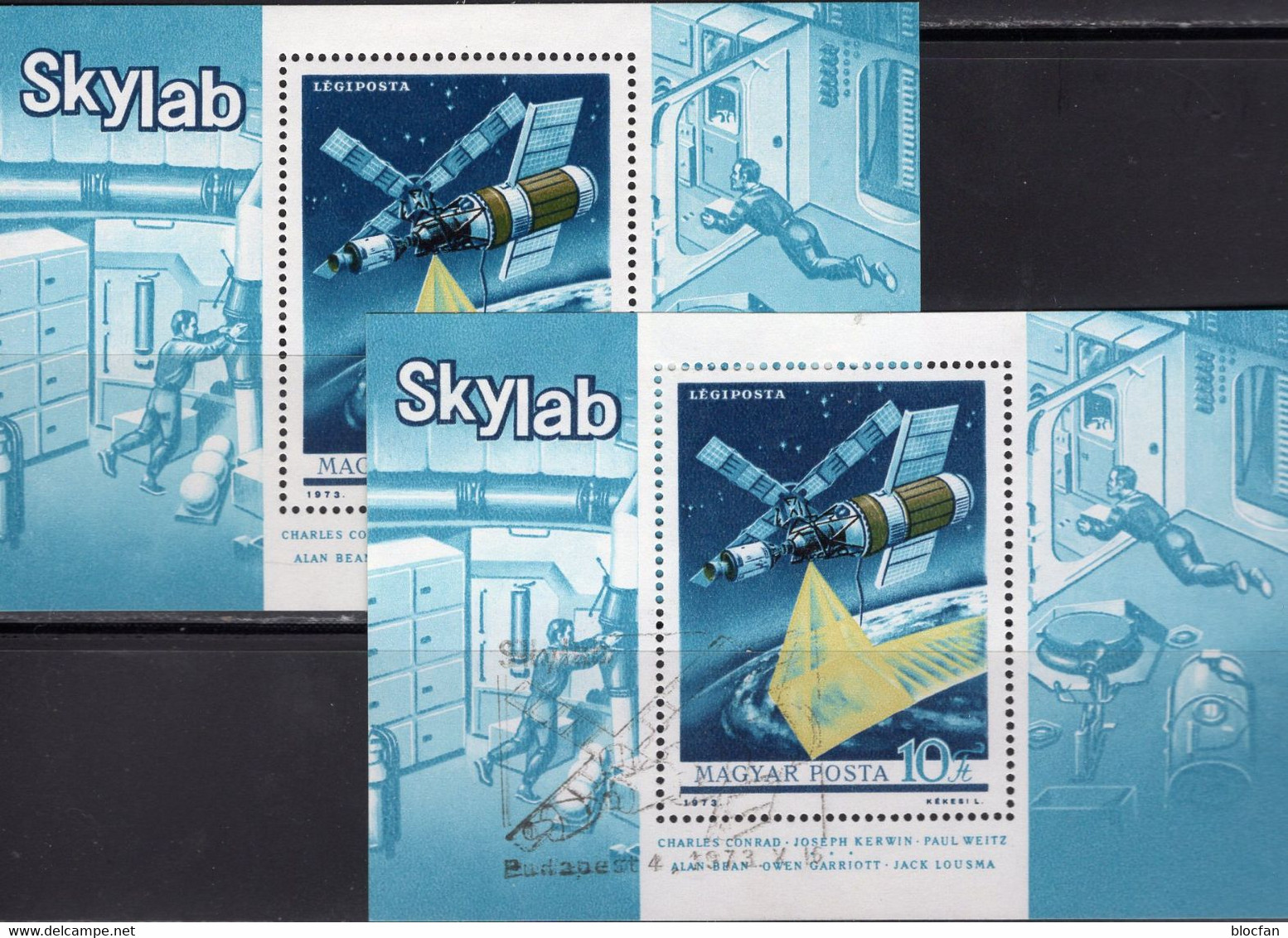 SKYLAB Ungarn Blöcke 101 **/o 10€ NASA-Raumlabor 1973 Raumschiff Bloque Hoja S/s Blocs Space M/s Sheets Bf Hungaria - Etats-Unis