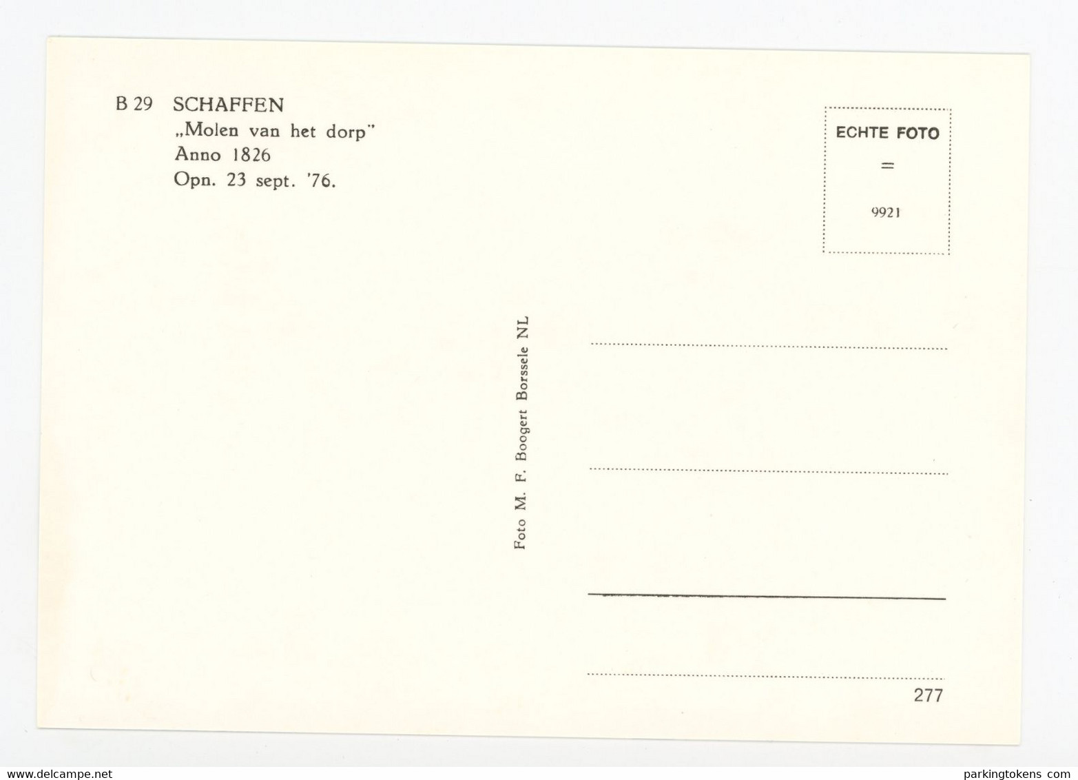 D761 - Schaffen - Grootformaatkaart 10x15cm - Molen - Moulin - Mill - Mühle - - Altri & Non Classificati