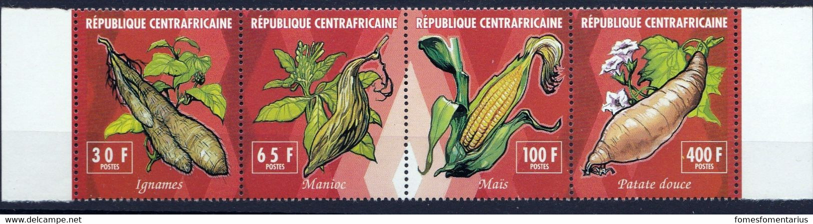 4 Timbres Neufs ** En Parfait état République Centrafricaine Légumes - Légumes