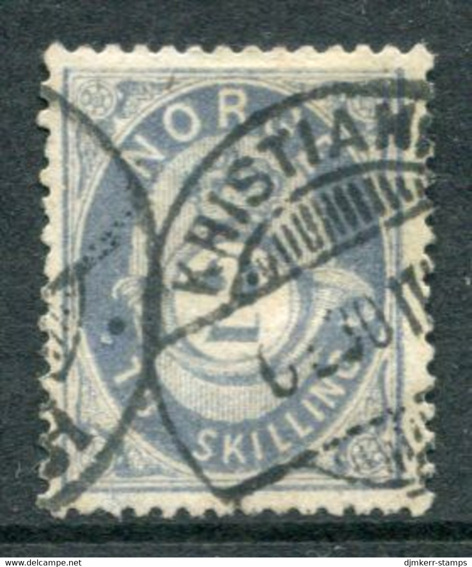 NORWAY 1871 Posthorn 2 Sk. Grey-blue Fine Used.  Michel 17b - Gebruikt