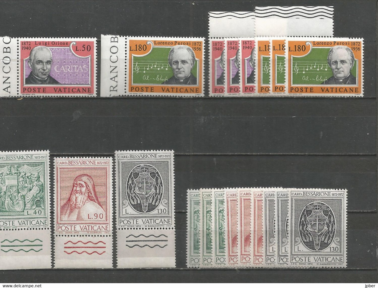 Vatican - Année 1972 - N°533 à 551 Et BF3 + Doubles ** - Bramante, Venise, Miniatures, Orione, Perosi, Bessarino. - Annate Complete