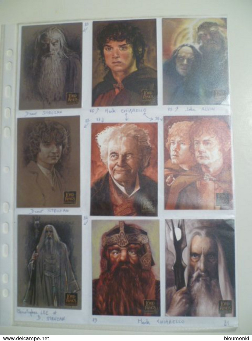 Lot De 18 Cartes Seigneur Des Anneaux / Lord Of The Rings Masterpieces / TOPPS Trading Cards  / Illustrateurs - Herr Der Ringe