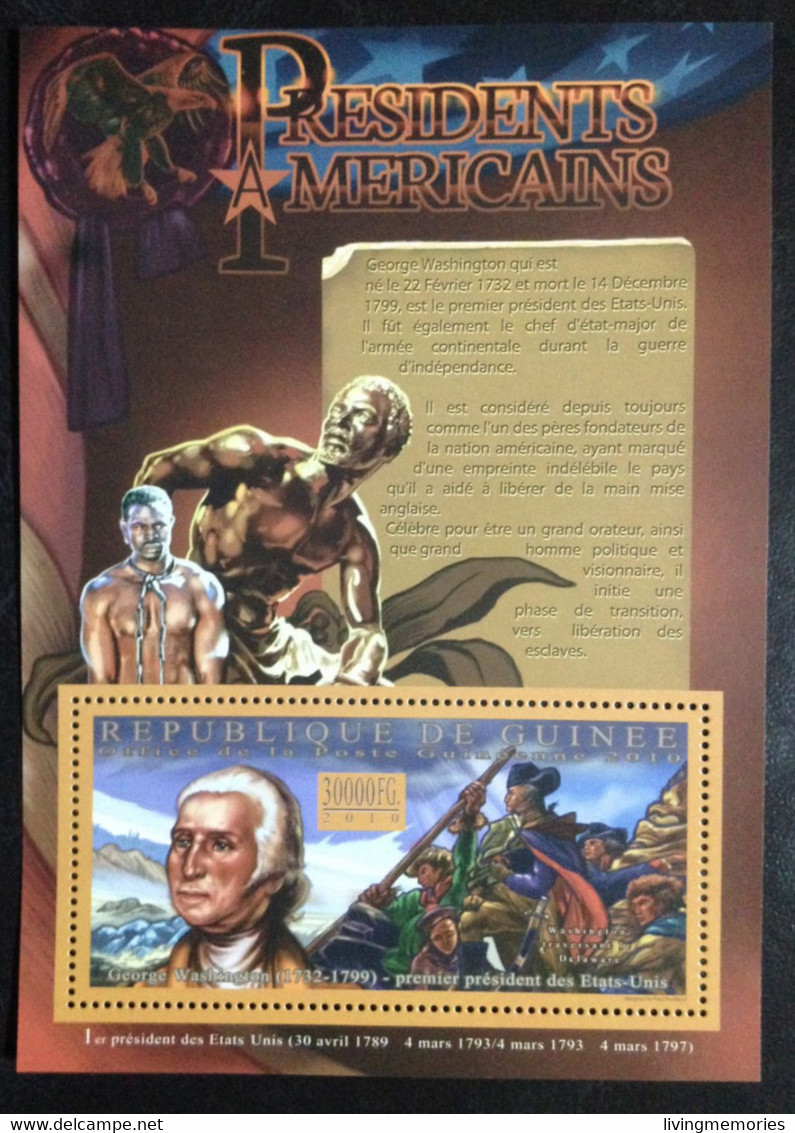 GUINEA Republic, Unused Souvenir Sheet, « GEORGE WASHINGTON », 2010 - George Washington