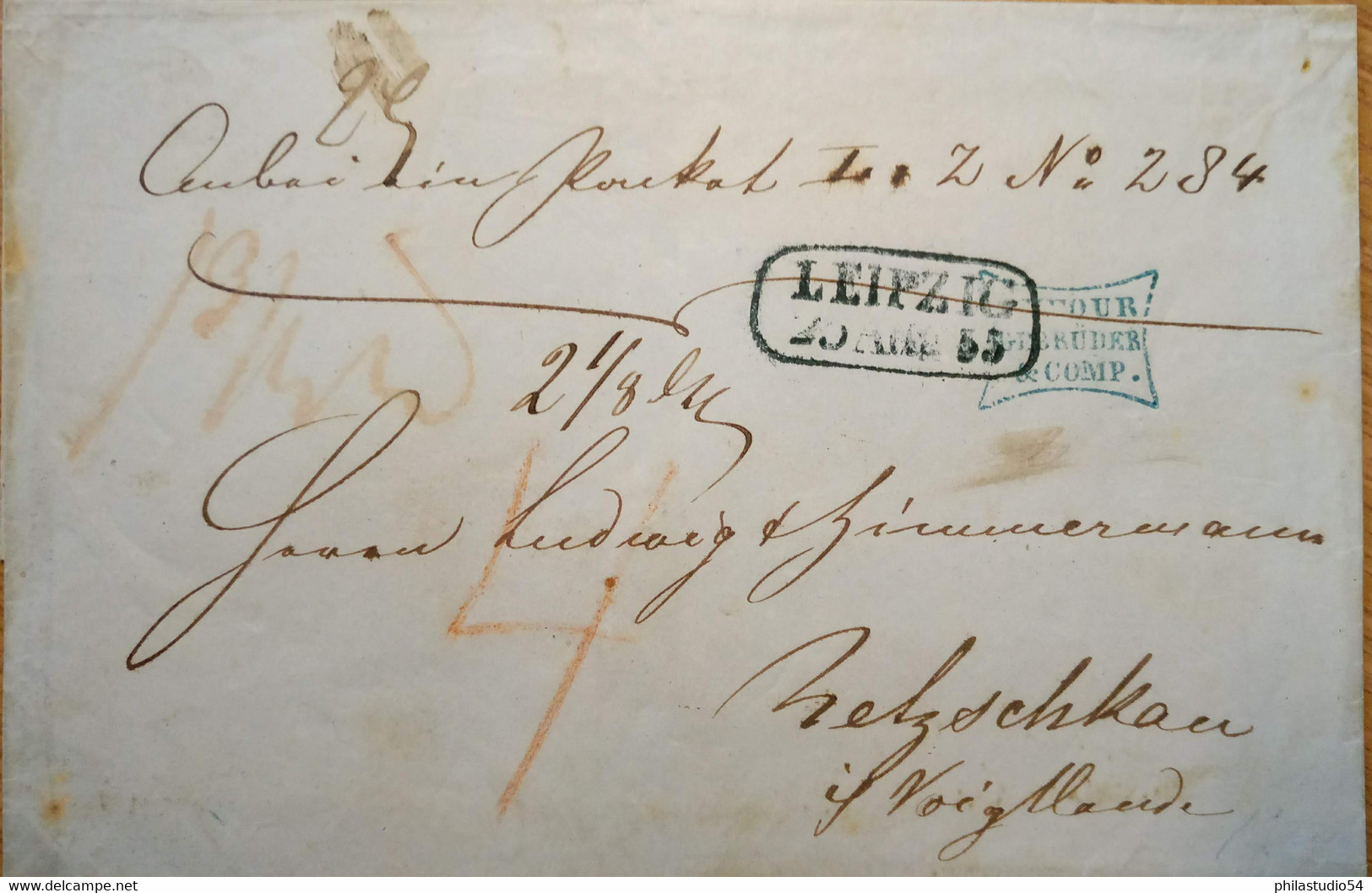 1853, Paketbegleitung Ab LEIPZIG Nach Netzschau - Sachsen