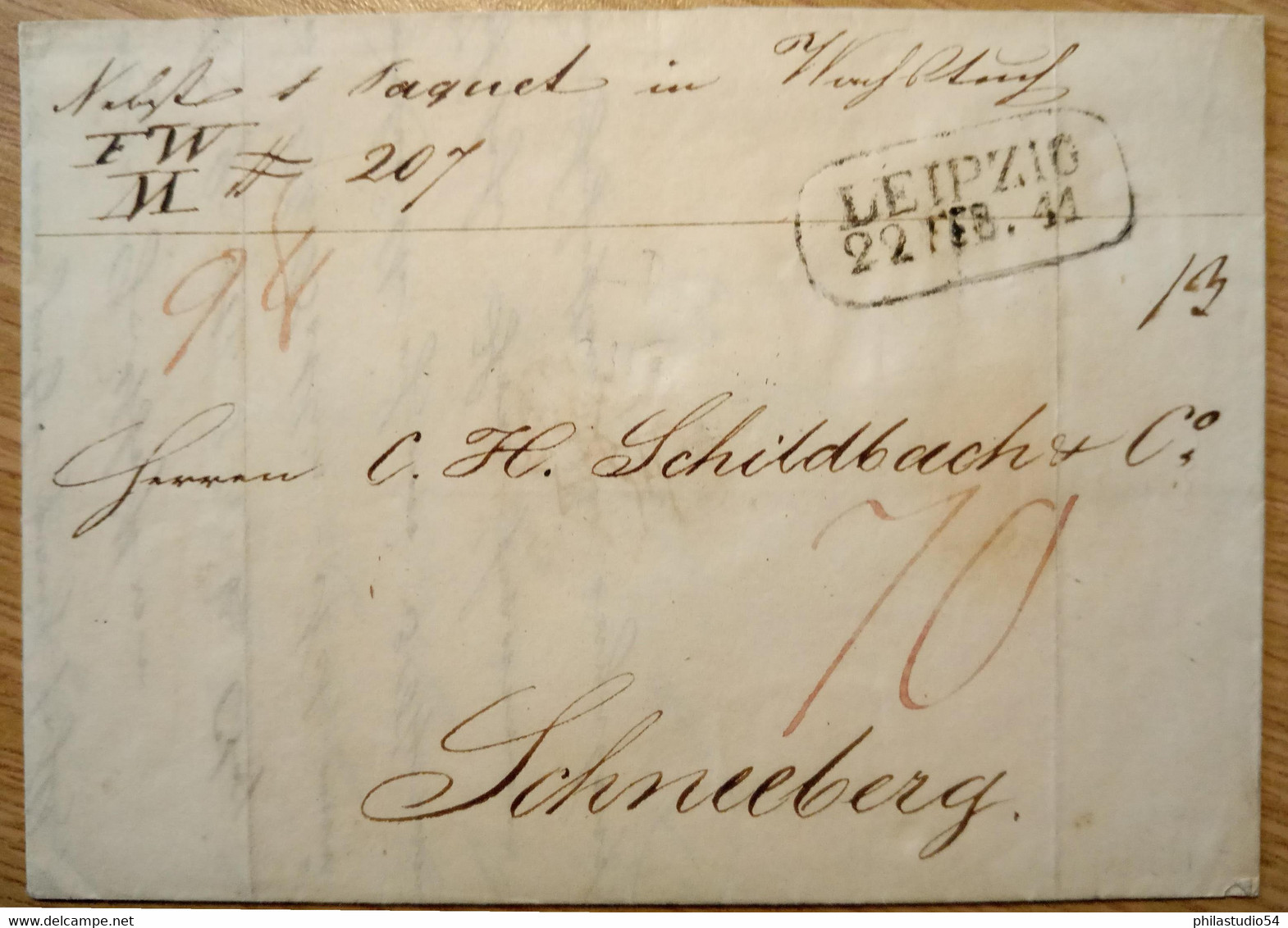 1841, Paketbegleitung Aus LEIPZIG Nach Schneeberg - Vorphilatelie